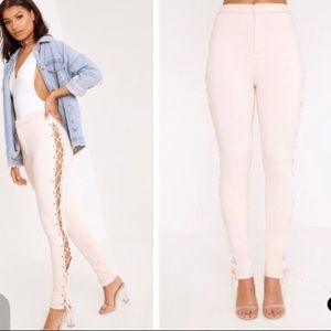 Misguided Lace Up Pants